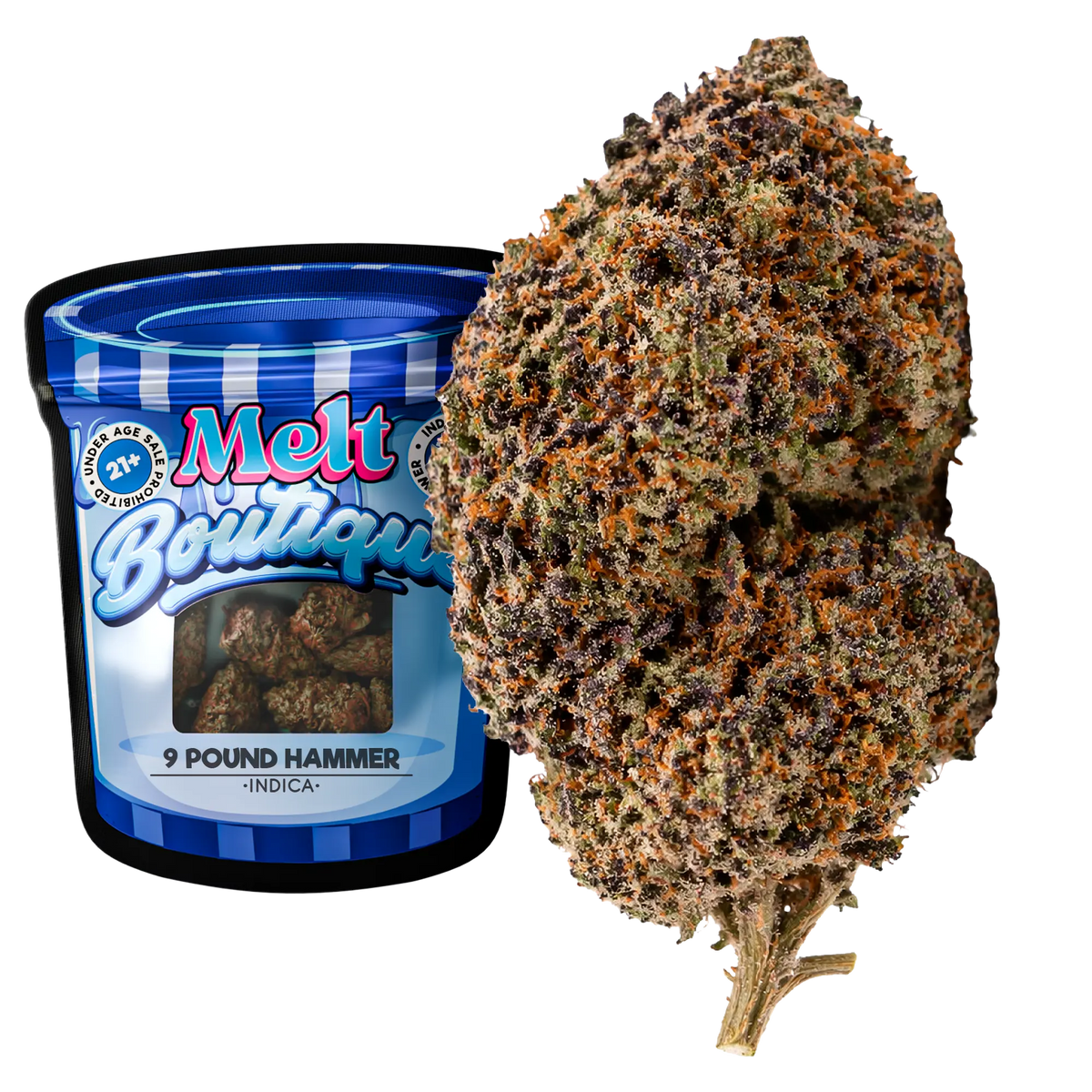 9 Pound Hammer Indica boutique craft THCA flower 3.5g
