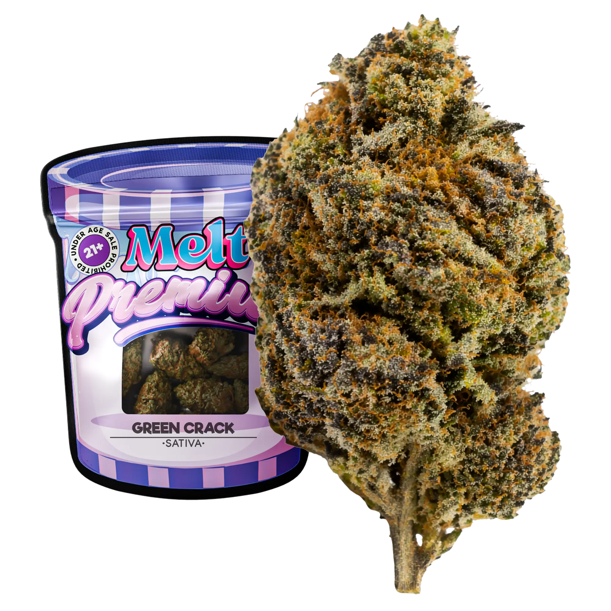 Green Crack Sativa premium indoor THCA flower 3.5g