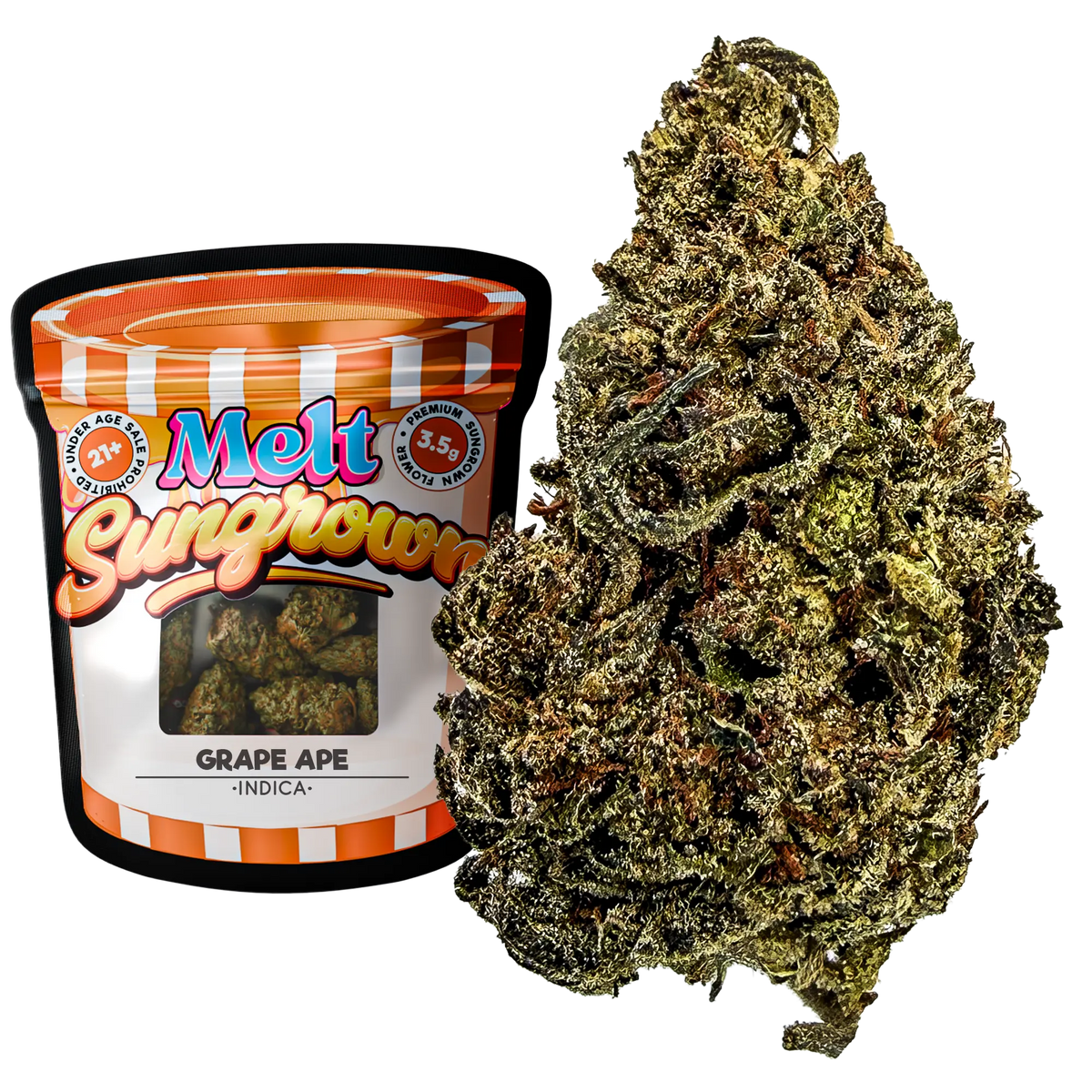 Grape Ape indica sungrown THCA flower 3.5g