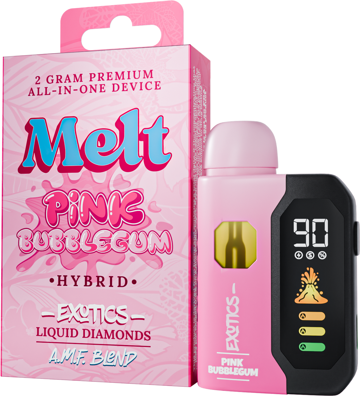 Pink Bubble Gum AMF Blend All-In-One 2g Vape with Sweet Candy Flavor