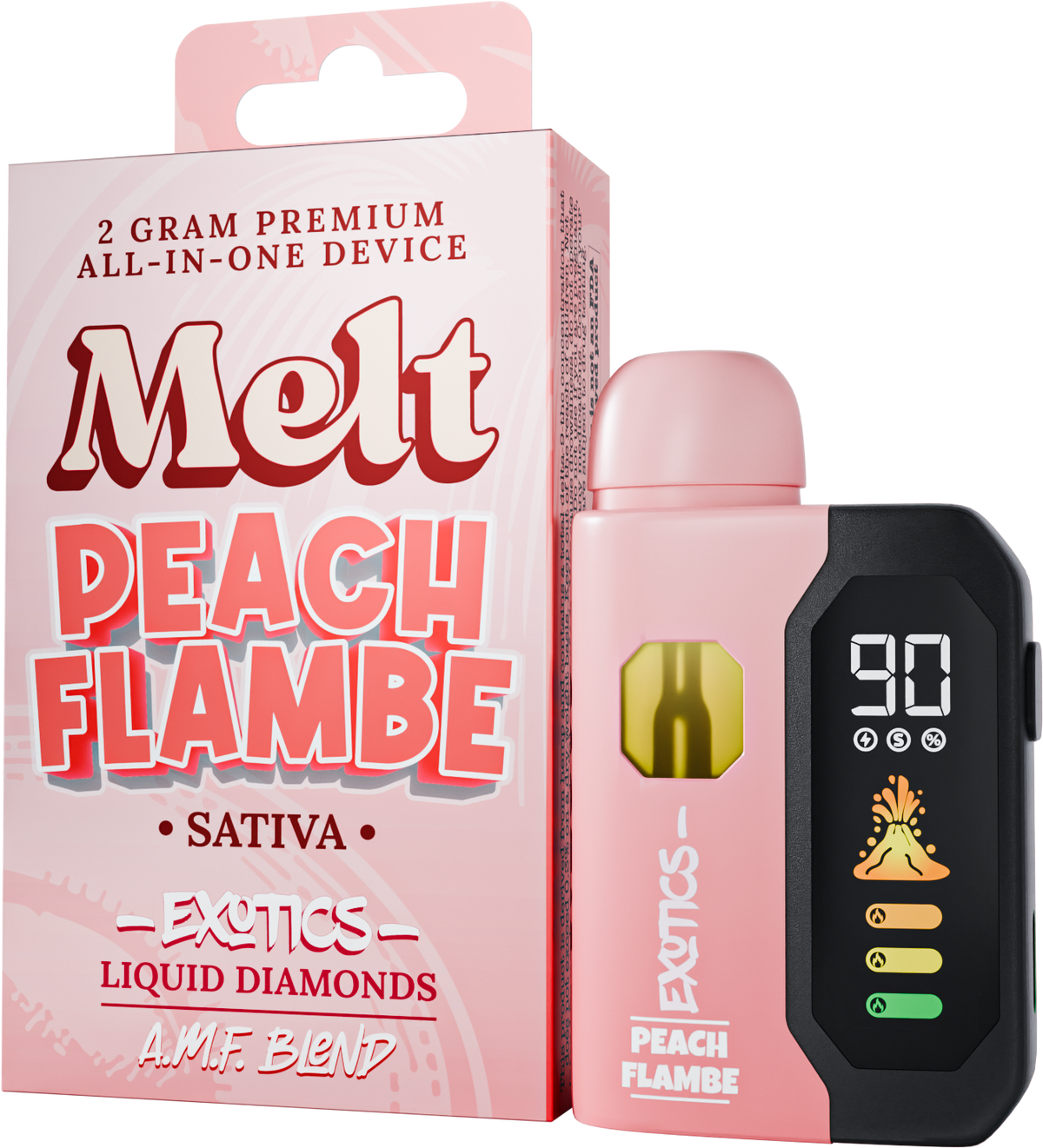 Peach Flambe AMF Blend All-In-One 2g Device with Toasted Peach Flavor