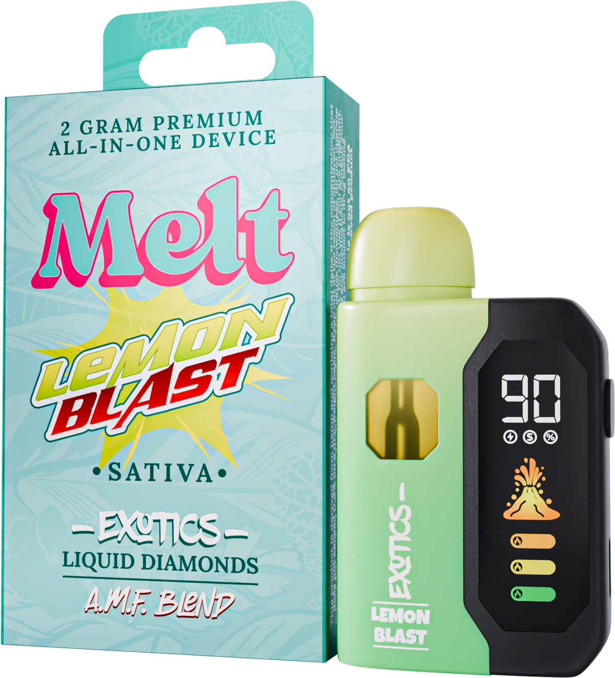 Lemon Blast AMF Blend All-In-One 2g vape device with bright lemon citrus flavor
